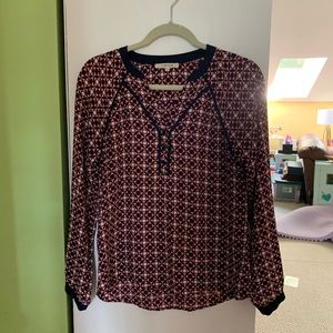 Red Long Sleeve Blouse